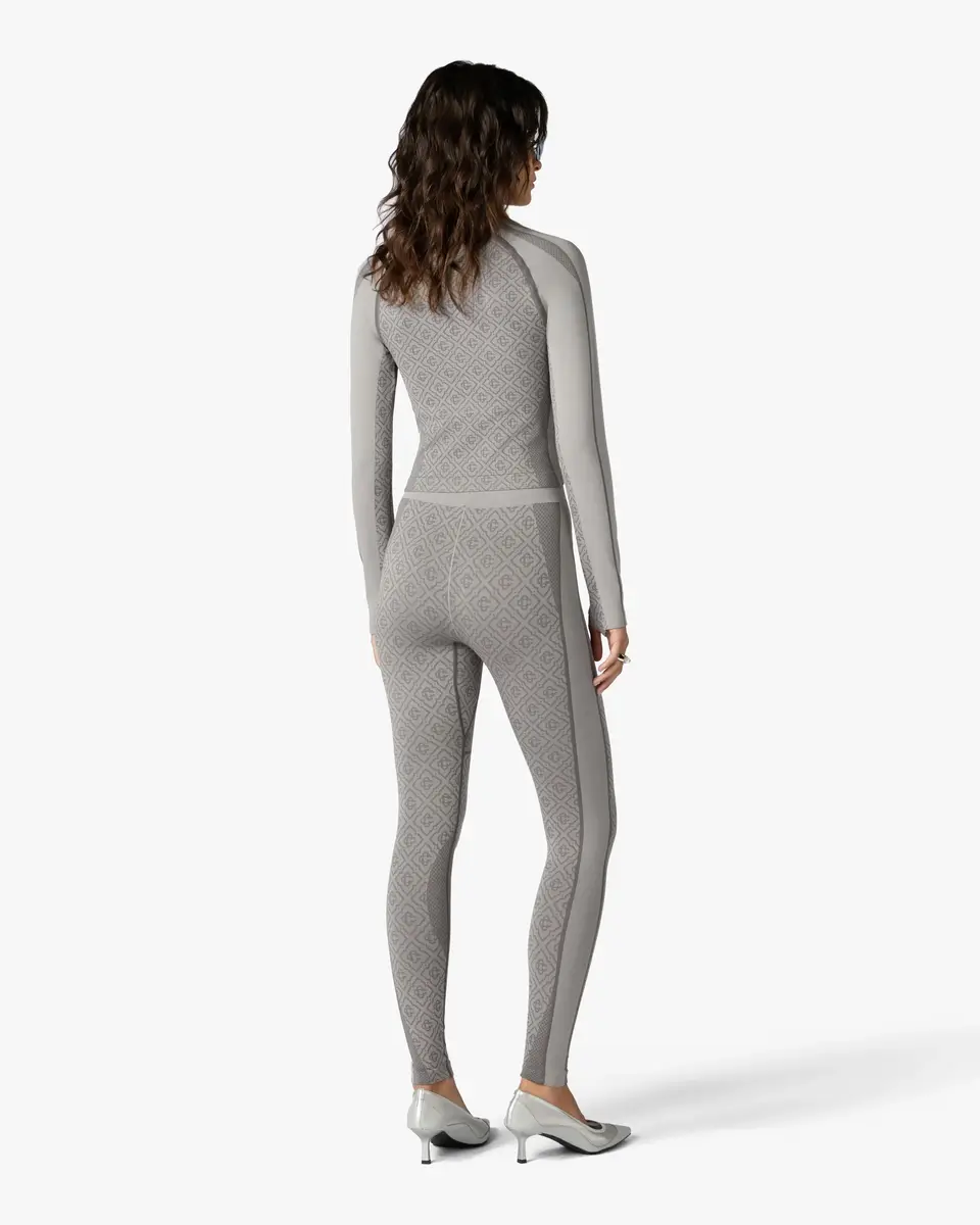 Casablanca Light Grey Seamless Monogram Long Sleeve Top | Thumbnail 3 Casablanca Light Grey Seamless Monogram Long Sleeve Top | Thumbnail 3