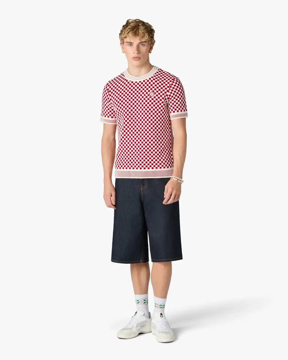 Casablanca Red & White Check Short Sleeve T-Shirt | Thumbnail 2