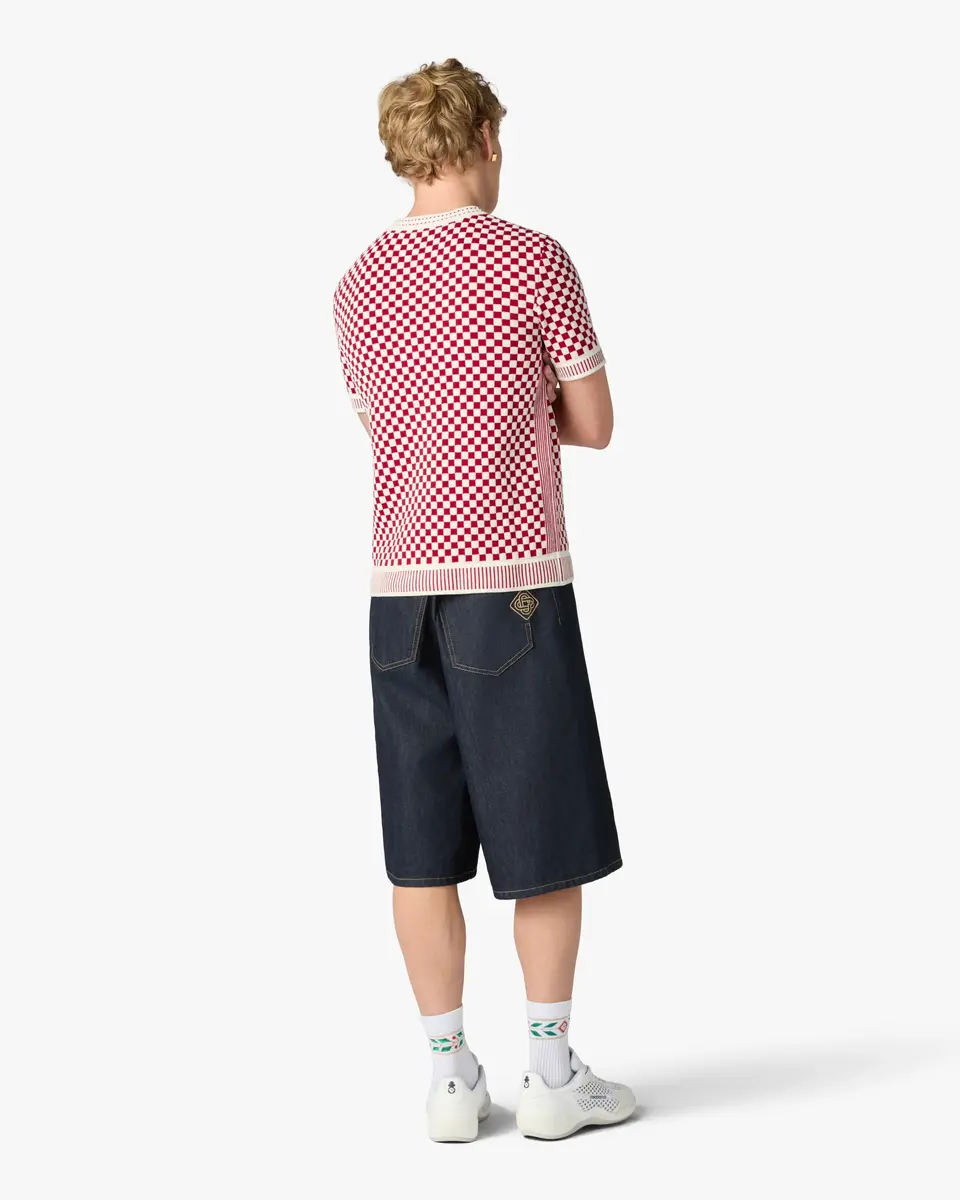 Casablanca Red & White Check Short Sleeve T-Shirt | Thumbnail 3