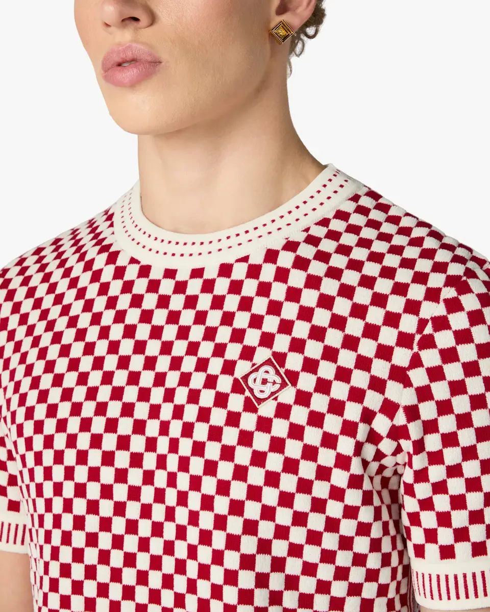 Casablanca Red & White Check Short Sleeve T-Shirt | Thumbnail 5