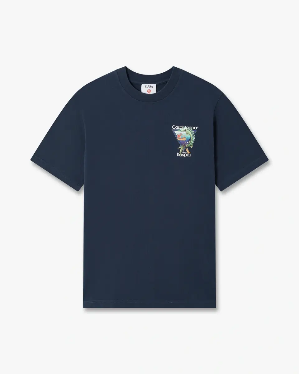 Casablanca Navy Casa Kaspia New York Club Icon Short Sleeve T-Shirt | Thumbnail 6