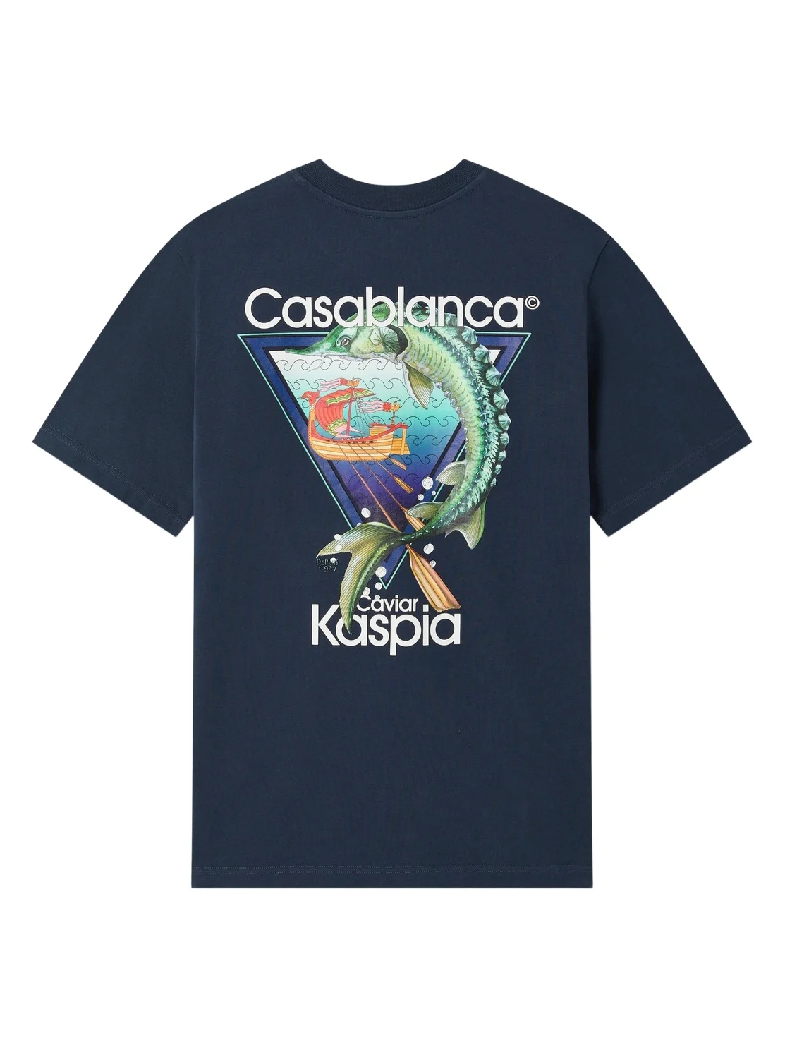 Casablanca Navy Casa Kaspia New York Club Icon Short Sleeve T-Shirt
