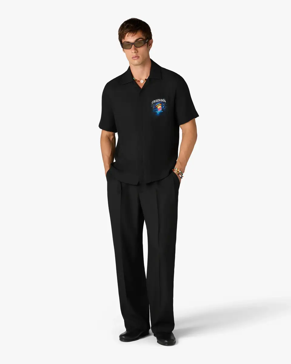 Casablanca Black Sahara Twilight Short Sleeve Silk Shirt | Thumbnail 2 Casablanca Black Sahara Twilight Short Sleeve Silk Shirt | Thumbnail 2