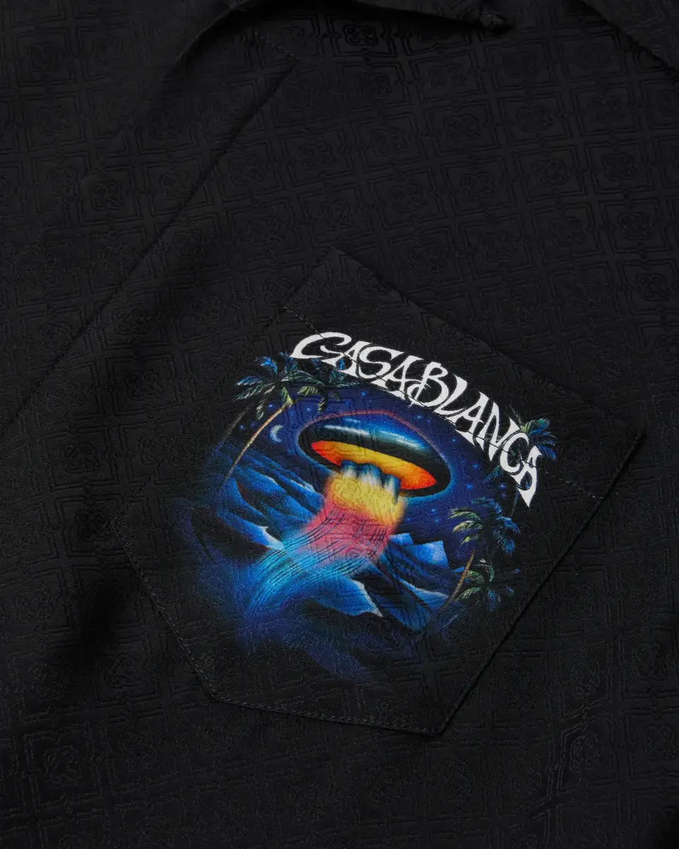 Casablanca Black Sahara Twilight Short Sleeve Silk Shirt | Thumbnail 5 Casablanca Black Sahara Twilight Short Sleeve Silk Shirt | Thumbnail 5