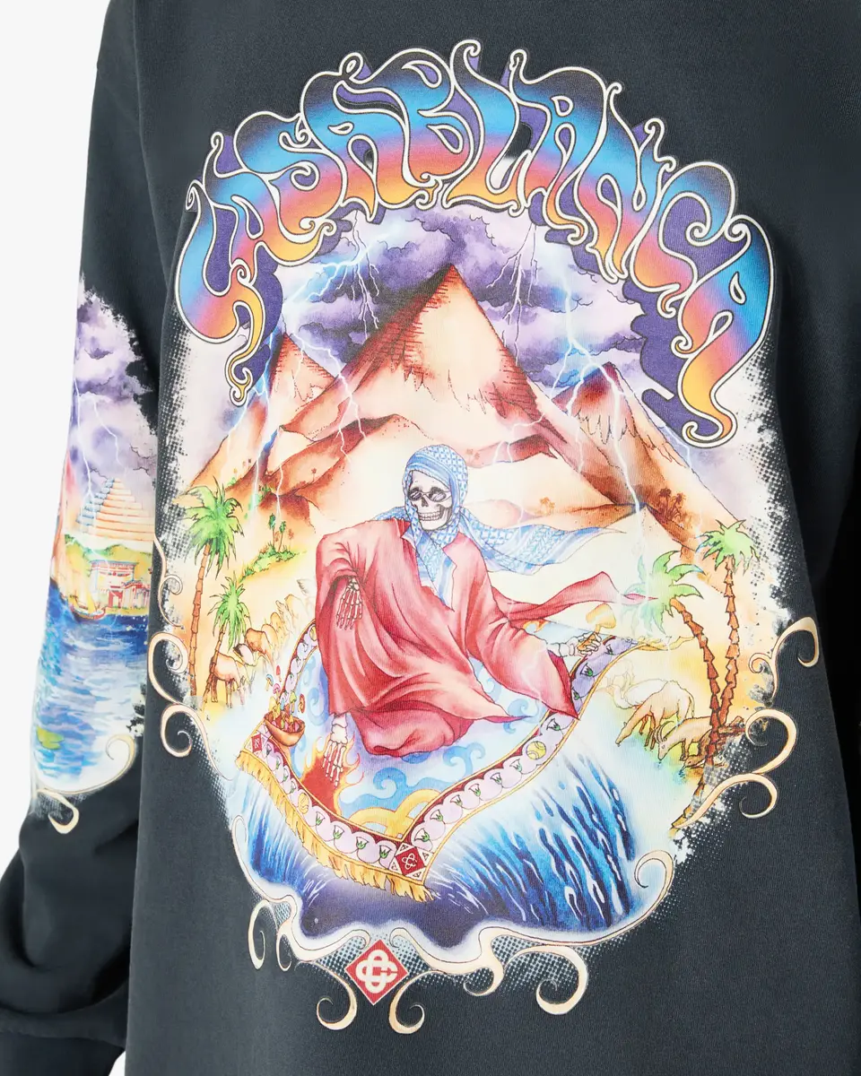 Casablanca Navy Eveil Ancestral Washed Long Sleeve T-Shirt | Thumbnail 5