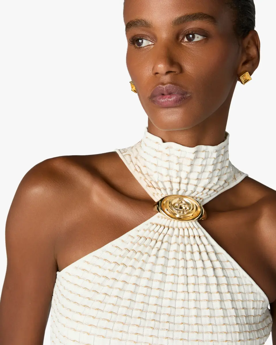 Casablanca White Pleated Mosaic Top | Thumbnail 5 Casablanca White Pleated Mosaic Top | Thumbnail 5