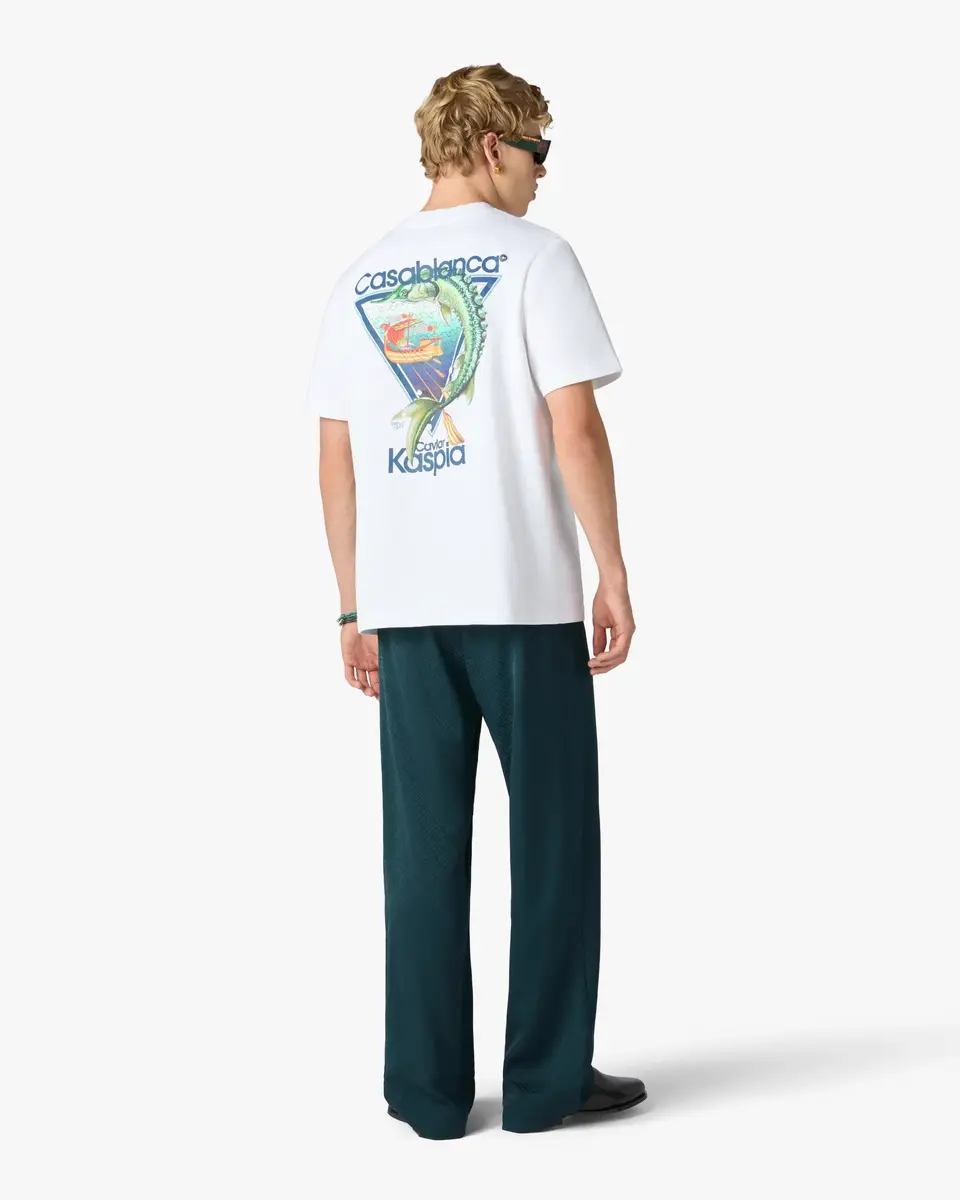 Casablanca White Casa Kaspia New York Club Icon Short Sleeve T-Shirt | Thumbnail 2 Casablanca White Casa Kaspia New York Club Icon Short Sleeve T-Shirt | Thumbnail 2