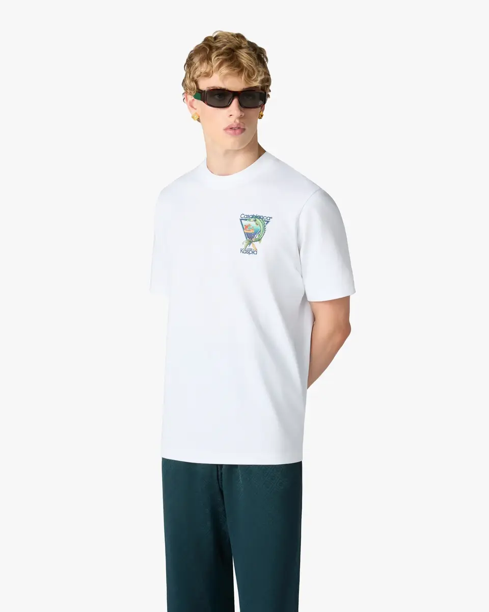 Casablanca White Casa Kaspia New York Club Icon Short Sleeve T-Shirt | Thumbnail 3 Casablanca White Casa Kaspia New York Club Icon Short Sleeve T-Shirt | Thumbnail 3