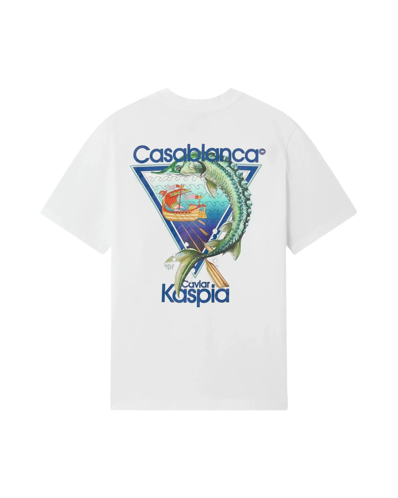 Casablanca White Casa Kaspia New York Club Icon Short Sleeve T-Shirt