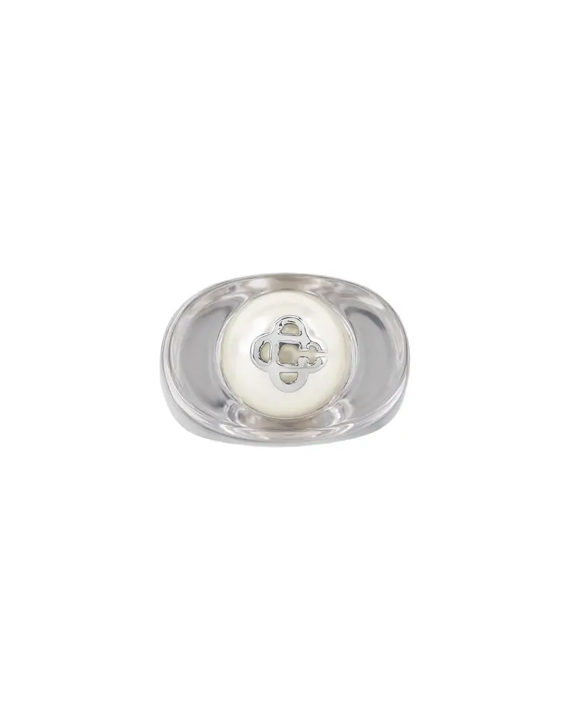 Casablanca Sci-Fi Silver Pearl Ring