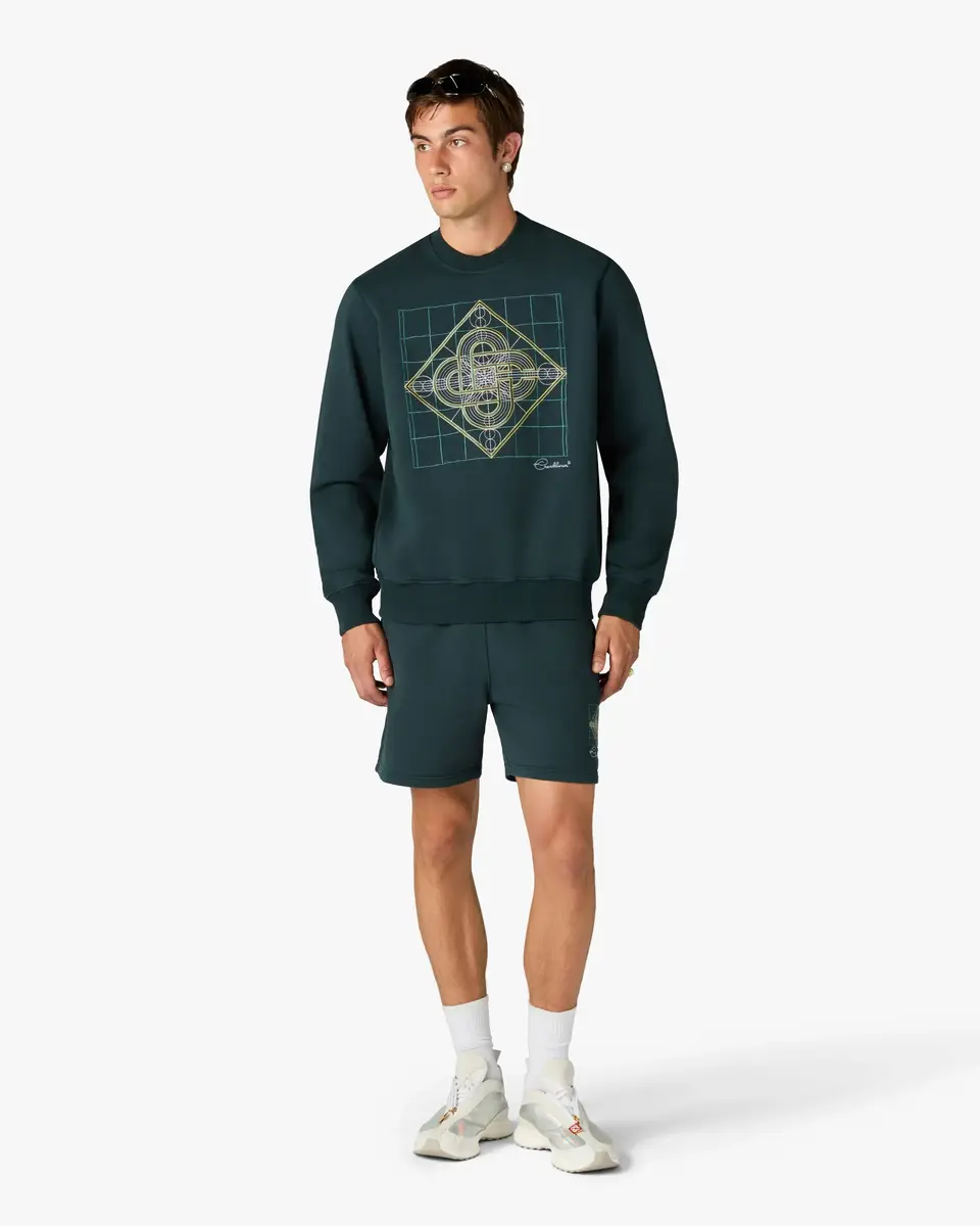 Casablanca Dark Teal Logo Geometrie Sacree Embroidered Sweatshirt | Thumbnail 2 Casablanca Dark Teal Logo Geometrie Sacree Embroidered Sweatshirt | Thumbnail 2