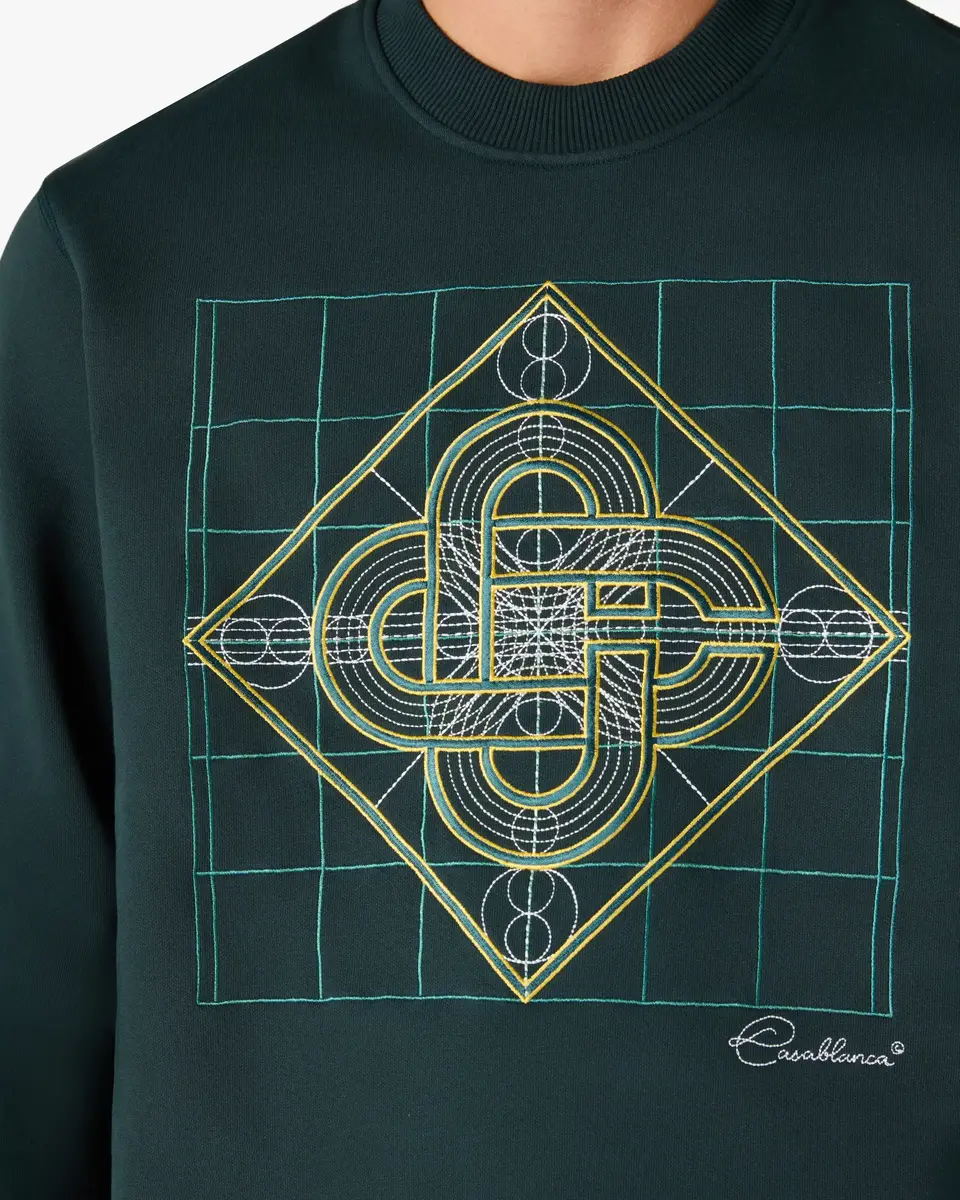 Casablanca Dark Teal Logo Geometrie Sacree Embroidered Sweatshirt | Thumbnail 5 Casablanca Dark Teal Logo Geometrie Sacree Embroidered Sweatshirt | Thumbnail 5