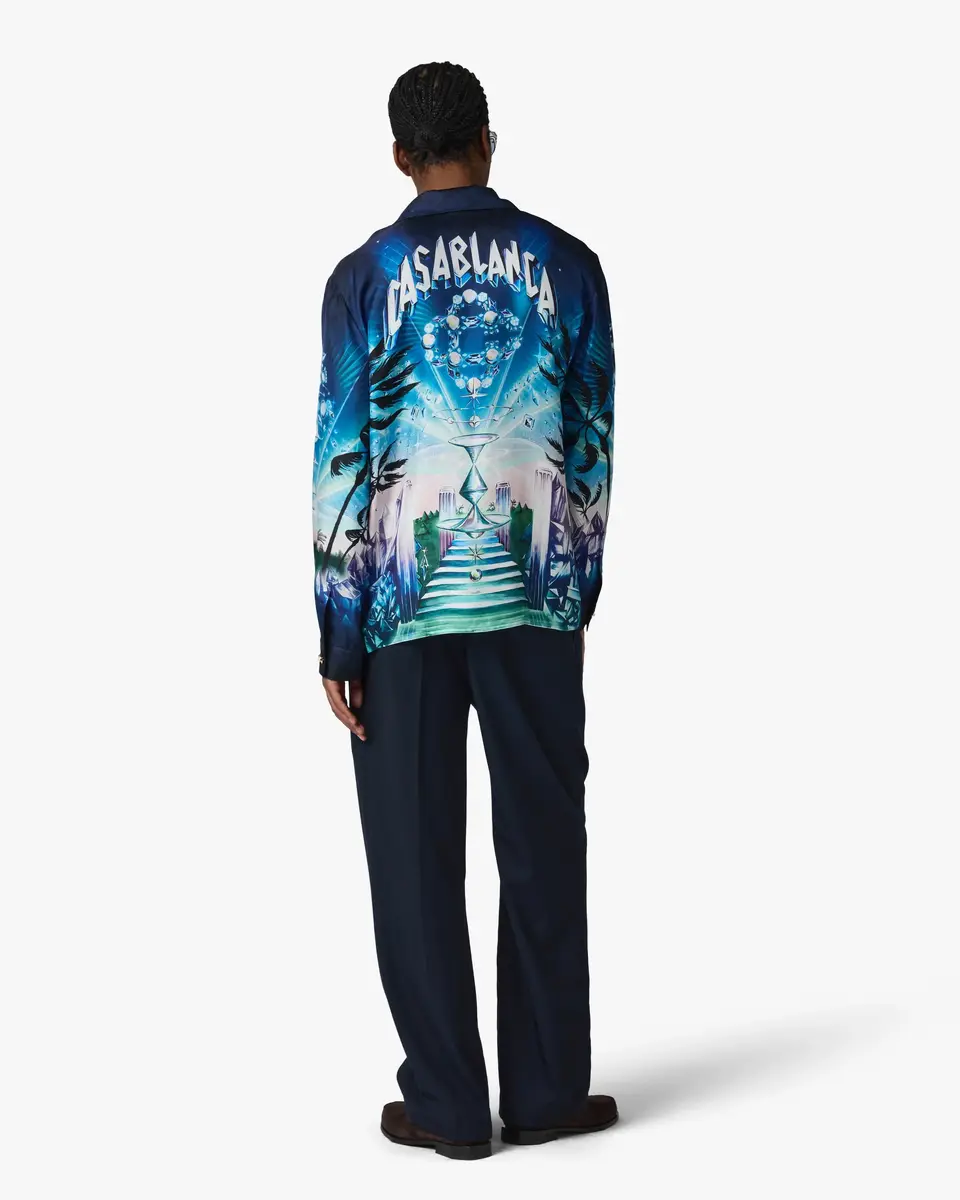 Casablanca Crystal Alchemy Long Sleeve Silk Twill Shirt | Thumbnail 3 Casablanca Crystal Alchemy Long Sleeve Silk Twill Shirt | Thumbnail 3