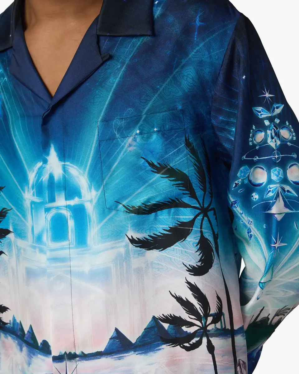 Casablanca Crystal Alchemy Long Sleeve Silk Twill Shirt | Thumbnail 5 Casablanca Crystal Alchemy Long Sleeve Silk Twill Shirt | Thumbnail 5