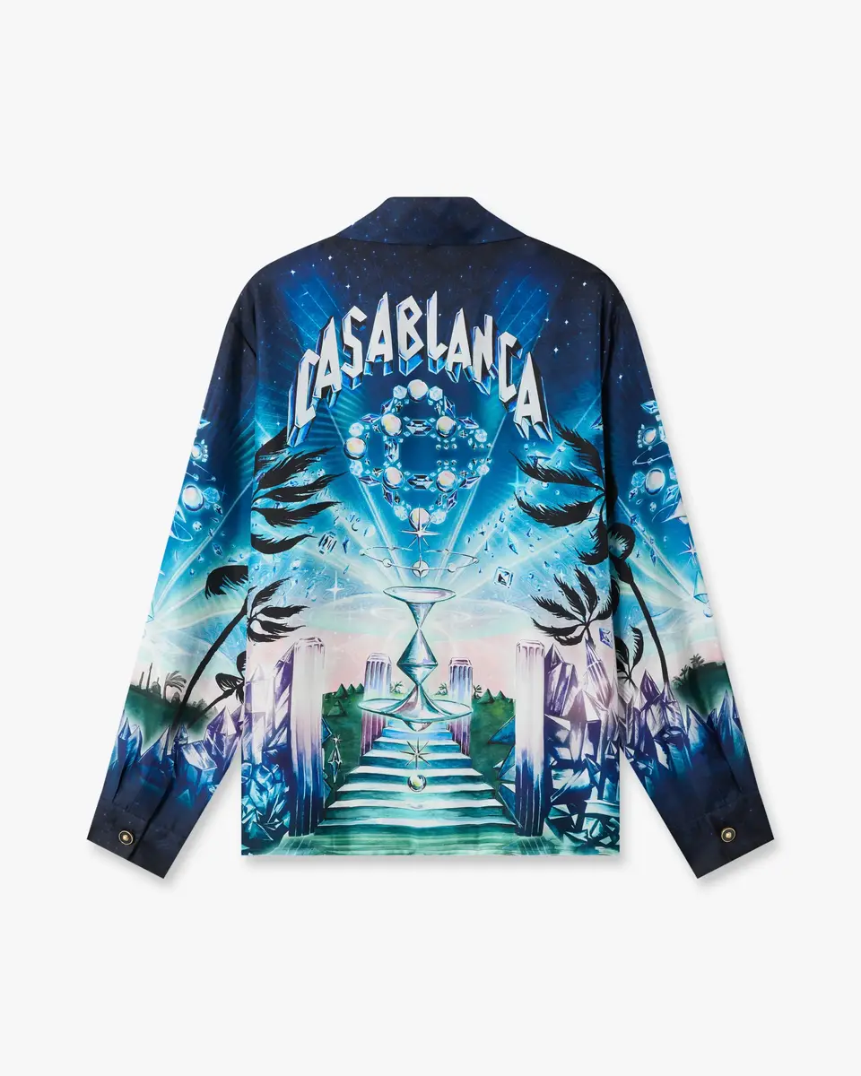 Casablanca Crystal Alchemy Long Sleeve Silk Twill Shirt | Thumbnail 6 Casablanca Crystal Alchemy Long Sleeve Silk Twill Shirt | Thumbnail 6