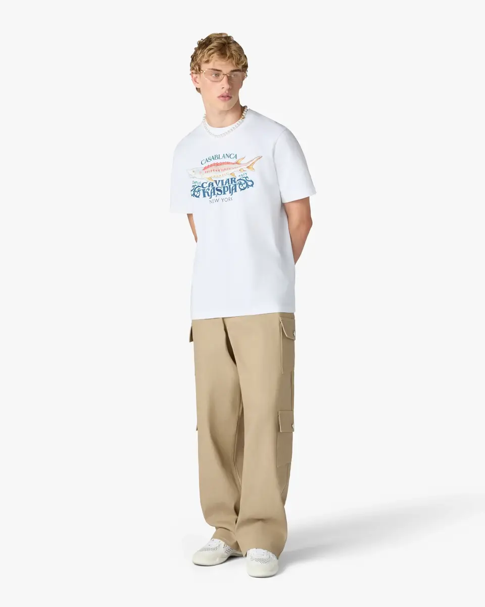 Casablanca White Casa Kaspia New York Short Sleeve T-Shirt | Thumbnail 2