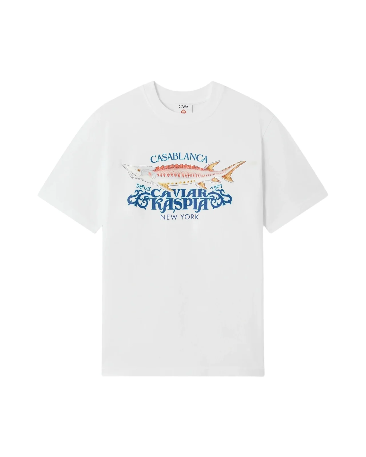 Casablanca White Casa Kaspia New York Short Sleeve T-Shirt