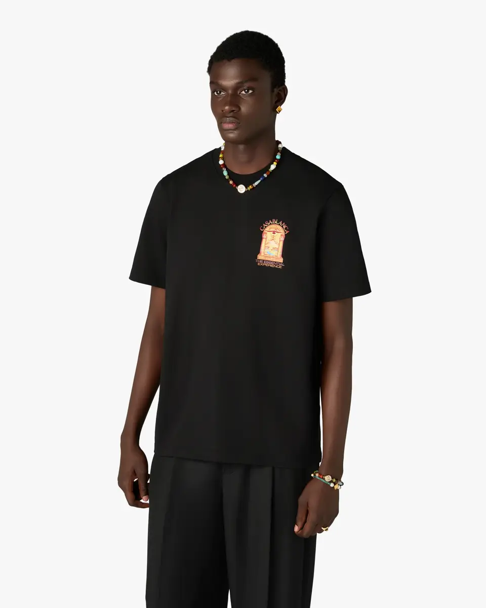 Casablanca Black Hermons Mirage L'Arche Short Sleeve T-Shirt | Thumbnail 4 Casablanca Black Hermons Mirage L'Arche Short Sleeve T-Shirt | Thumbnail 4
