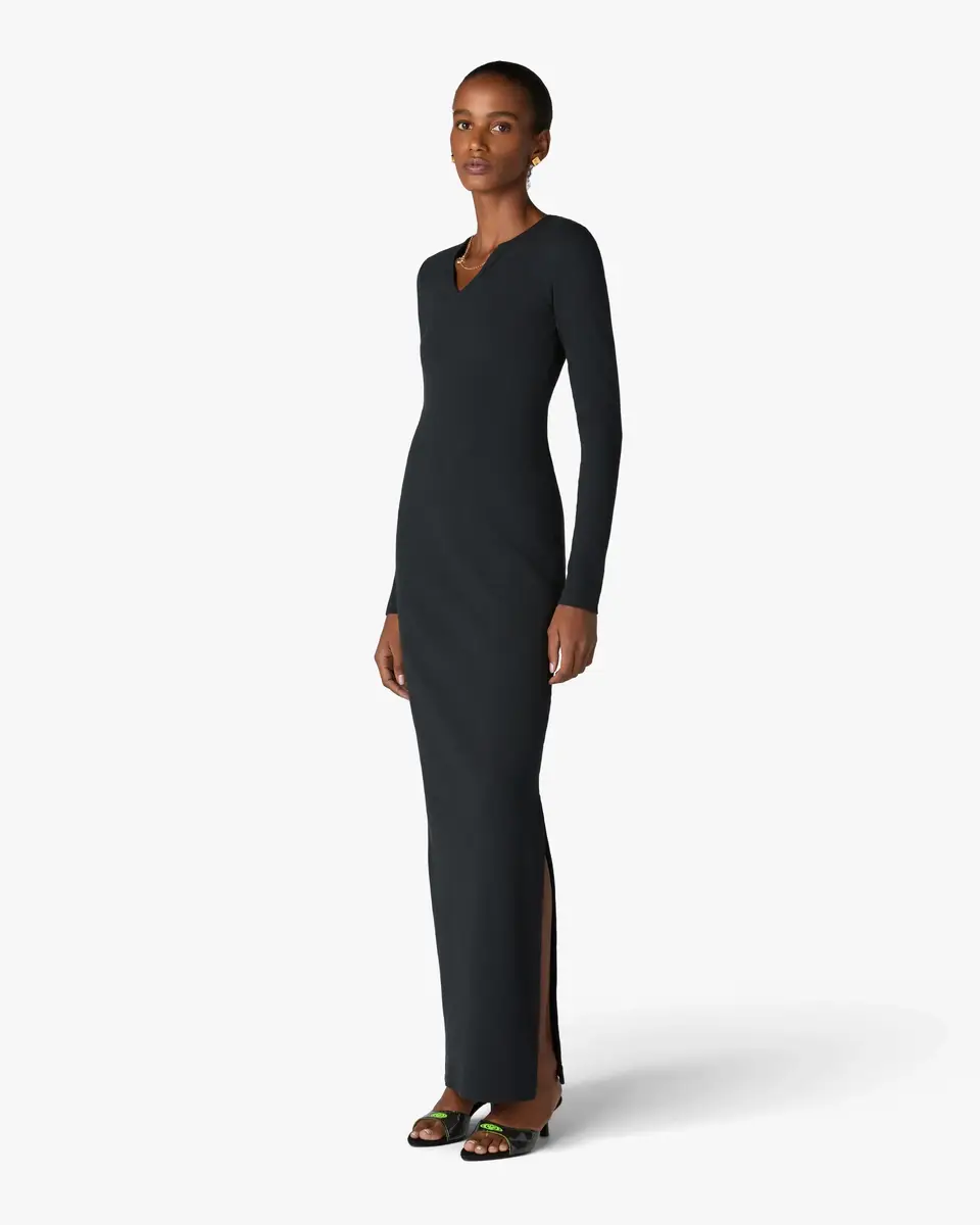 Casablanca Black Ribbed Jewellery Maxi Dress | Thumbnail 2 Casablanca Black Ribbed Jewellery Maxi Dress | Thumbnail 2