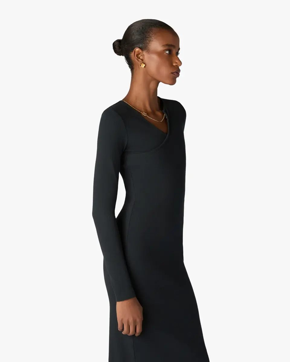 Casablanca Black Ribbed Jewellery Maxi Dress | Thumbnail 4 Casablanca Black Ribbed Jewellery Maxi Dress | Thumbnail 4