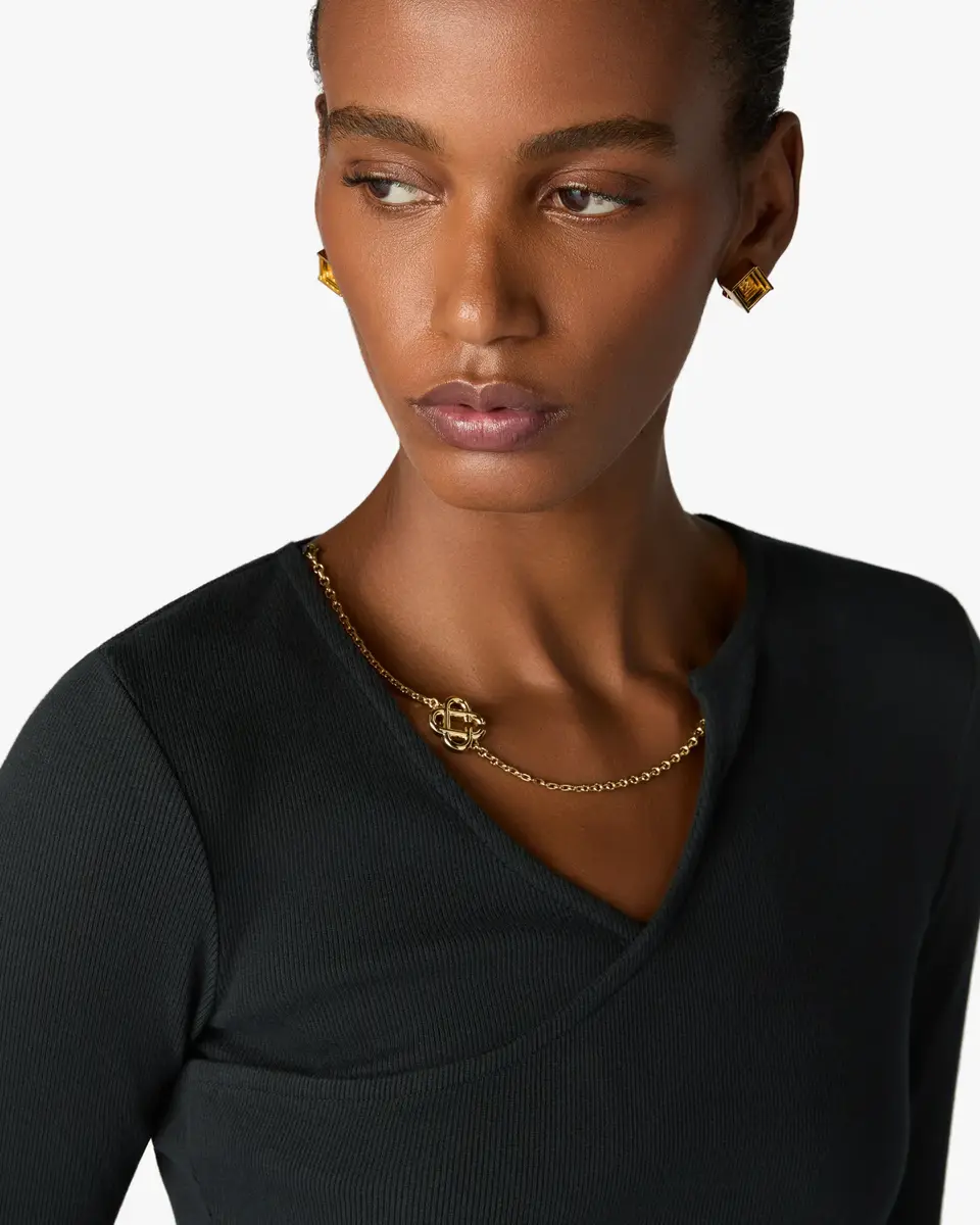 Casablanca Black Ribbed Jewellery Maxi Dress | Thumbnail 5 Casablanca Black Ribbed Jewellery Maxi Dress | Thumbnail 5