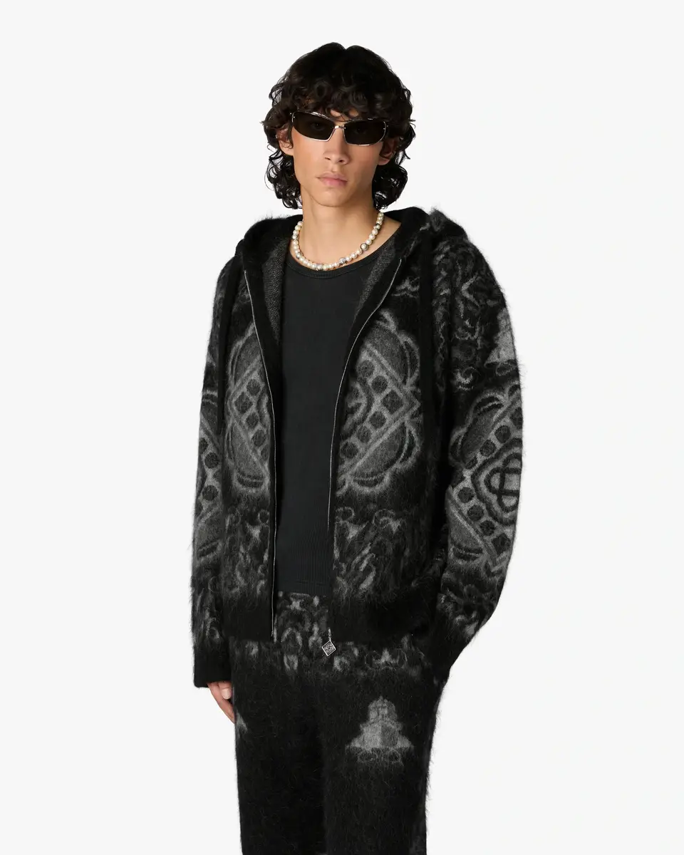 Casablanca Black Carpet Mohair Hooded Sweatshirt | Thumbnail 4 Casablanca Black Carpet Mohair Hooded Sweatshirt | Thumbnail 4