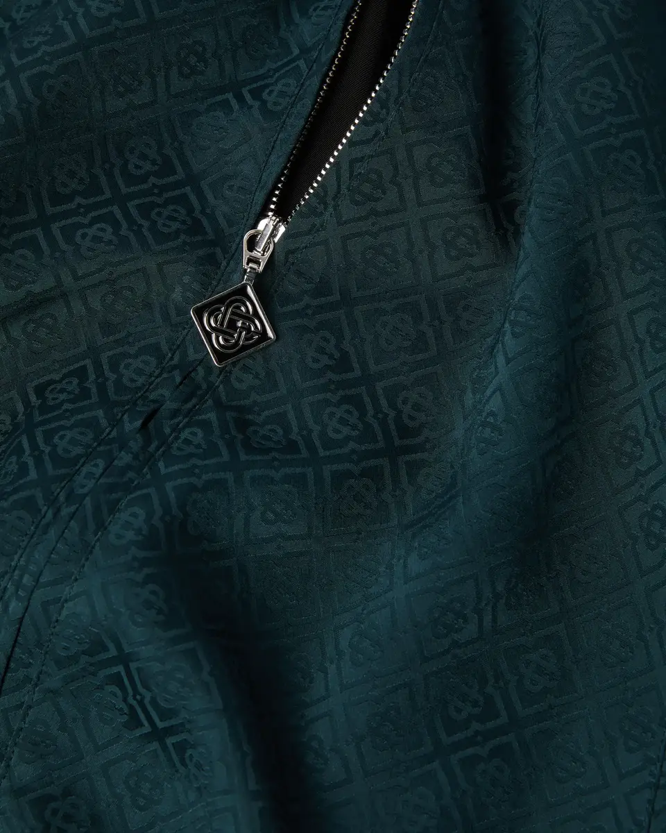 Casablanca Dark Teal Monogram Zip-Up Track Jacket | Thumbnail 6
