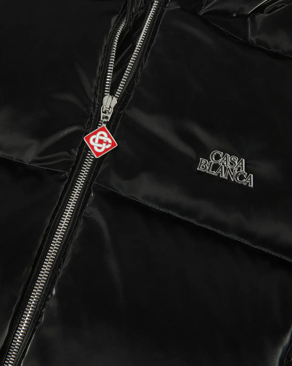 Casablanca Black Lacquered Cropped Nylon Puffer Down Jacket | Thumbnail 7 Casablanca Black Lacquered Cropped Nylon Puffer Down Jacket | Thumbnail 7
