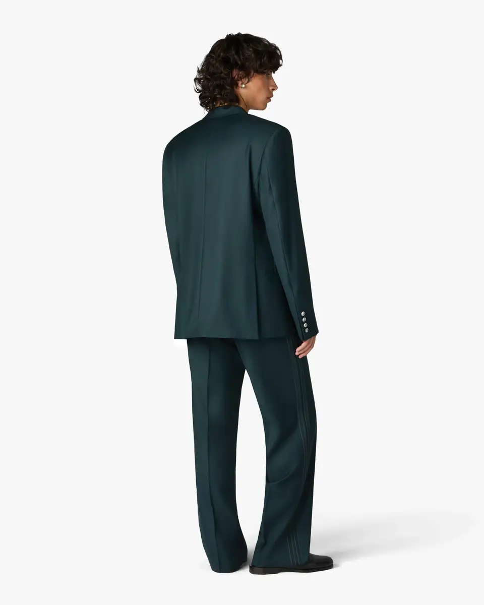 Casablanca Dark Teal Wool Double-Breasted Jacket | Thumbnail 3 Casablanca Dark Teal Wool Double-Breasted Jacket | Thumbnail 3
