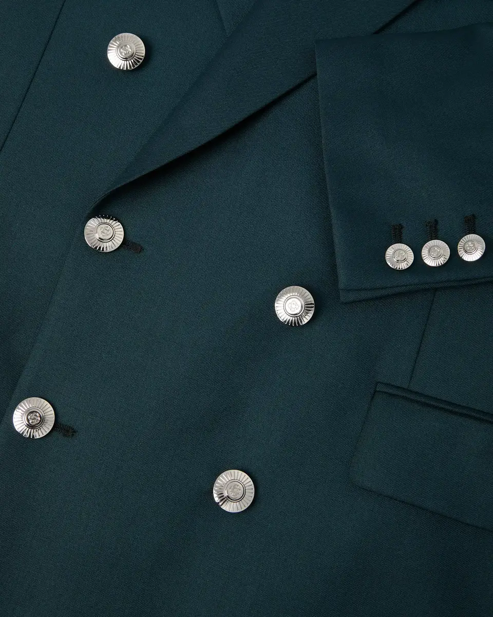 Casablanca Dark Teal Wool Double-Breasted Jacket | Thumbnail 6 Casablanca Dark Teal Wool Double-Breasted Jacket | Thumbnail 6