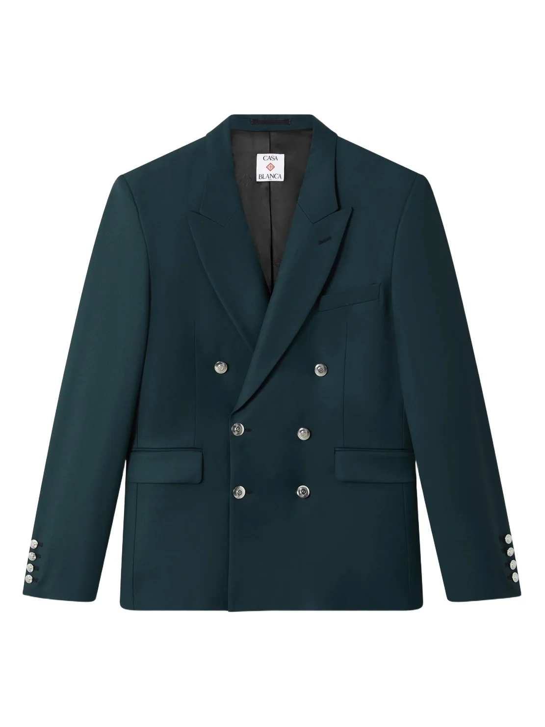 Casablanca Dark Teal Wool Double-Breasted Jacket