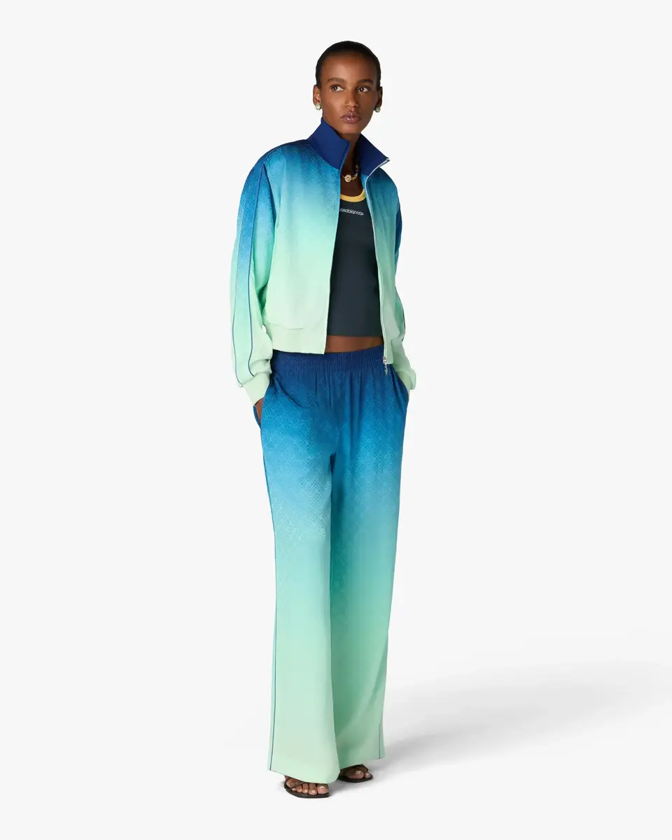 Casablanca Blue & Green Gradient Monogram Jacquard Track Jacket | Thumbnail 2
