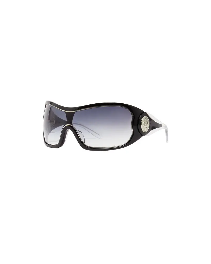 Casablanca Black Outline Shield Sunglasses