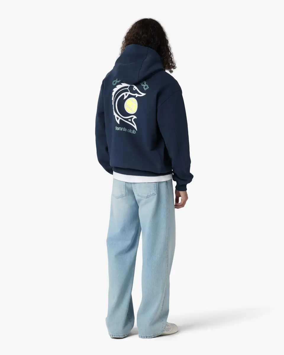 Casablanca Navy Casa Kaspia New York Tennis Club Hooded Sweatshirt | Thumbnail 3 Casablanca Navy Casa Kaspia New York Tennis Club Hooded Sweatshirt | Thumbnail 3
