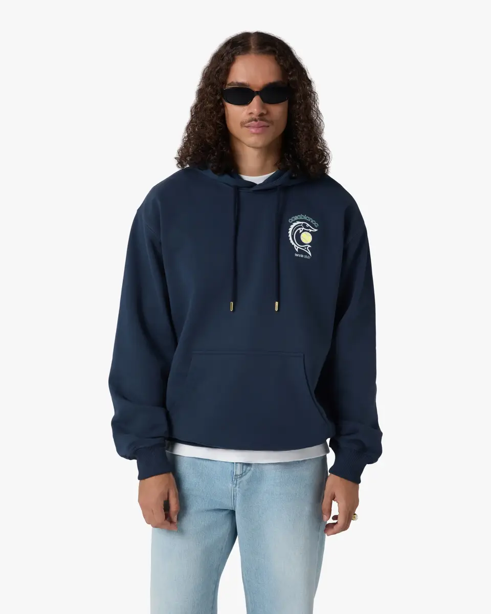 Casablanca Navy Casa Kaspia New York Tennis Club Hooded Sweatshirt | Thumbnail 4 Casablanca Navy Casa Kaspia New York Tennis Club Hooded Sweatshirt | Thumbnail 4