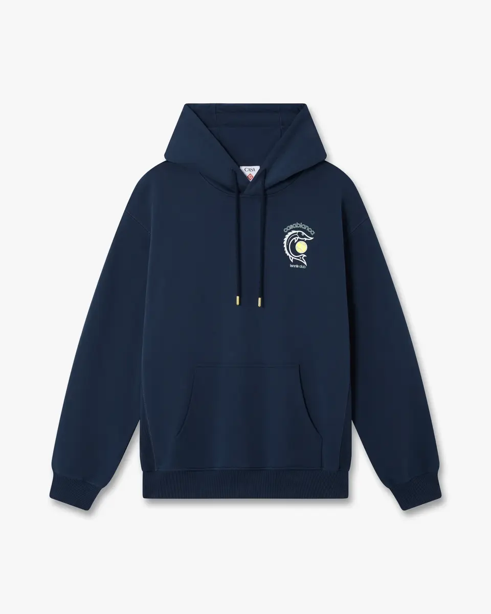 Casablanca Navy Casa Kaspia New York Tennis Club Hooded Sweatshirt | Thumbnail 6 Casablanca Navy Casa Kaspia New York Tennis Club Hooded Sweatshirt | Thumbnail 6