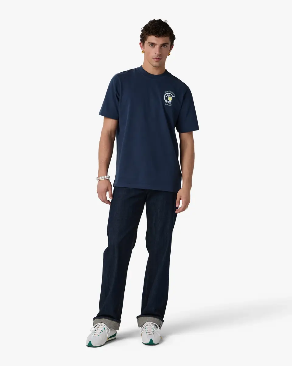 Casablanca Navy Casa Kaspia New York Tennis Club Short Sleeve T-Shirt | Thumbnail 2 Casablanca Navy Casa Kaspia New York Tennis Club Short Sleeve T-Shirt | Thumbnail 2