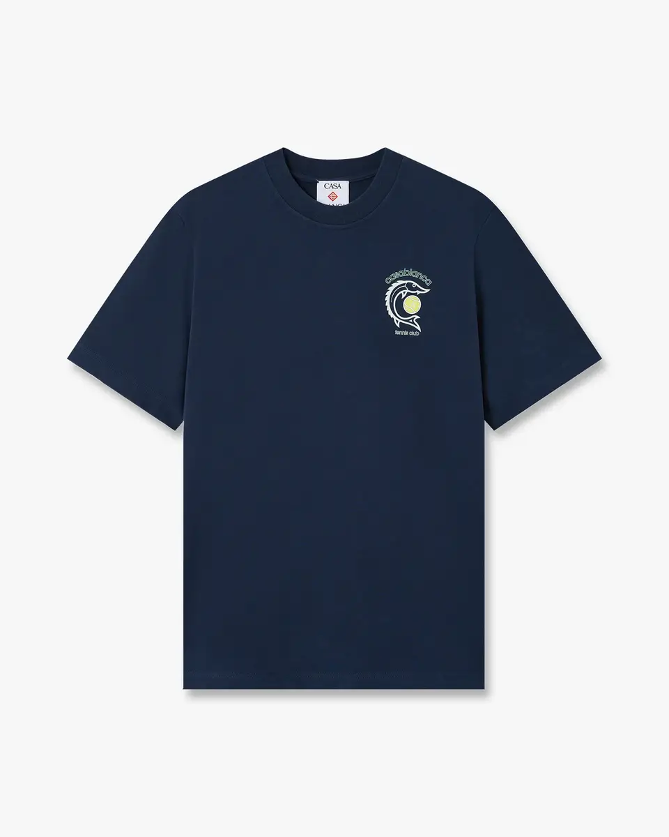 Casablanca Navy Casa Kaspia New York Tennis Club Short Sleeve T-Shirt | Thumbnail 6 Casablanca Navy Casa Kaspia New York Tennis Club Short Sleeve T-Shirt | Thumbnail 6