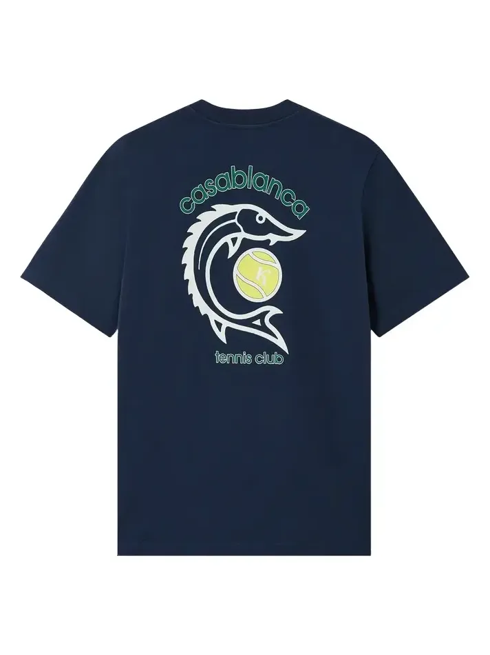 Casablanca Navy Casa Kaspia New York Tennis Club Short Sleeve T-Shirt