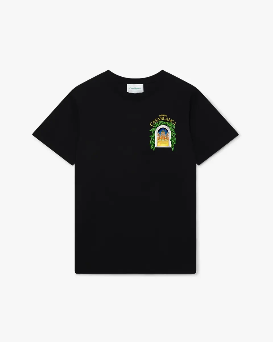 Casablanca Casablanca Avenida Short Sleeve T-Shirt in Black | Thumbnail 2 Casablanca Casablanca Avenida Short Sleeve T-Shirt in Black | Thumbnail 2