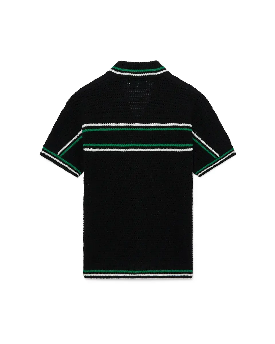 Casablanca Tennis Short Sleeve Crochet Shirt in Green | Thumbnail 6 Casablanca Tennis Short Sleeve Crochet Shirt in Green | Thumbnail 6