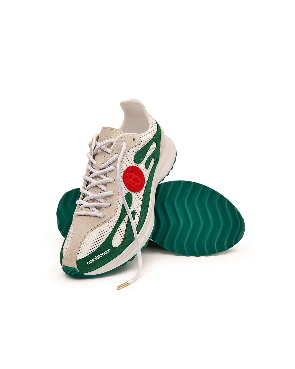 Casablanca White & Green Stade Sneaker | Thumbnail 2 Casablanca White & Green Stade Sneaker | Thumbnail 2