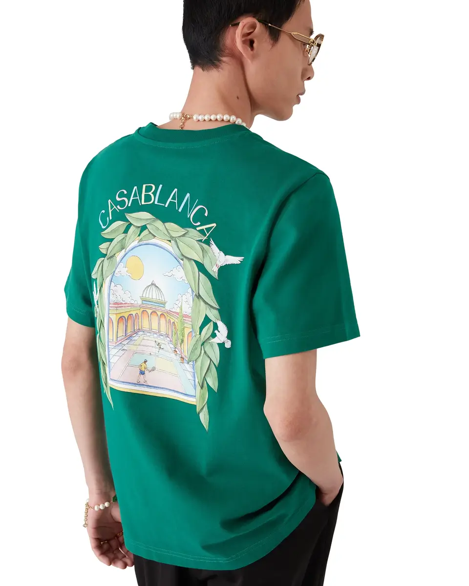 Casablanca L'Arche De Tennis Short Sleeve T-Shirt | Thumbnail 4 Casablanca L'Arche De Tennis Short Sleeve T-Shirt | Thumbnail 4