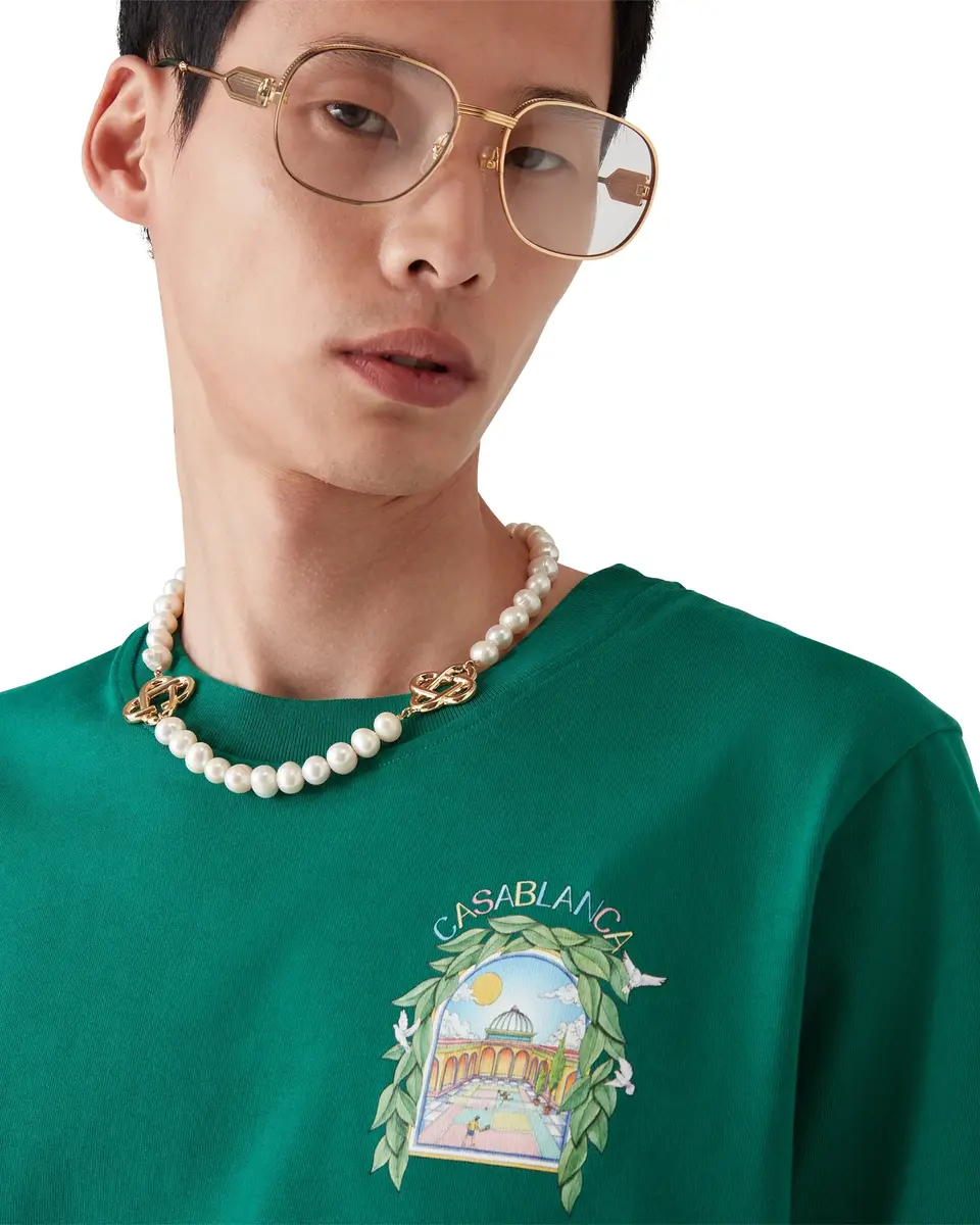 Casablanca L'Arche De Tennis Short Sleeve T-Shirt | Thumbnail 5 Casablanca L'Arche De Tennis Short Sleeve T-Shirt | Thumbnail 5
