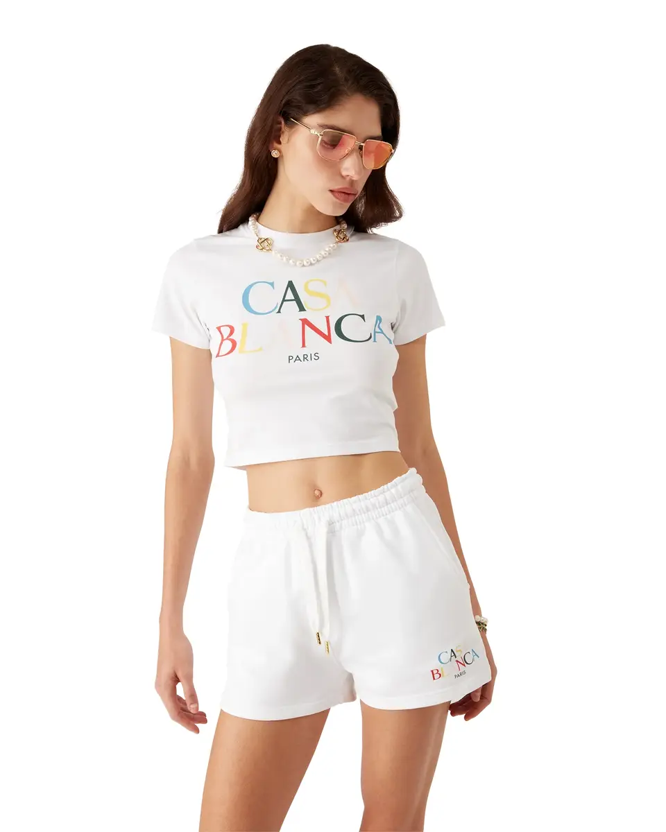 Casablanca Stacked Logo Sweatshorts | Thumbnail 4 Casablanca Stacked Logo Sweatshorts | Thumbnail 4