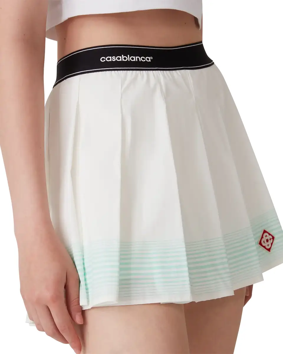 Casablanca Stripe Pleated Mini Skirt in Green | Thumbnail 5 Casablanca Stripe Pleated Mini Skirt in Green | Thumbnail 5