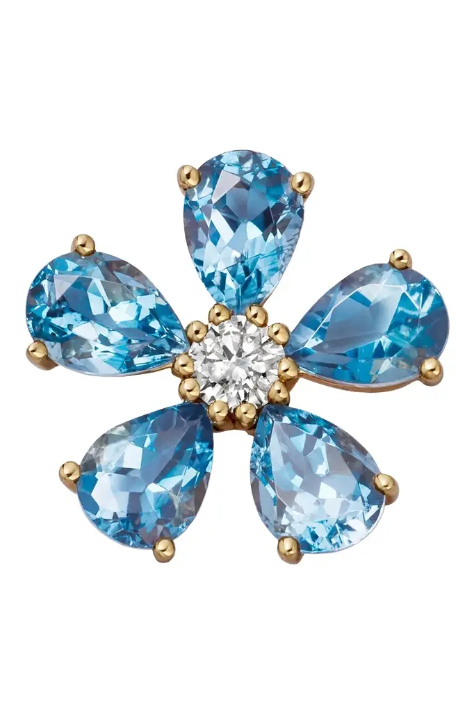 LOQUET Aquamarine Diamond True Blue Periwinkle Charm