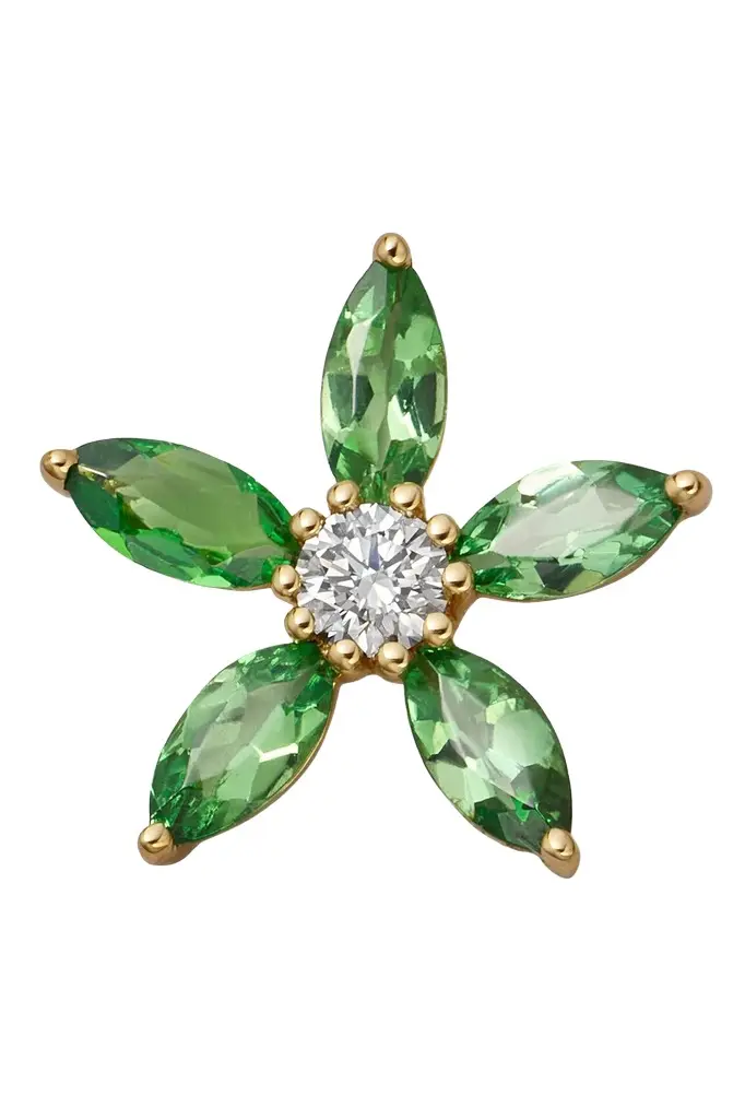Tsavorite Wild Green Orchid Charm