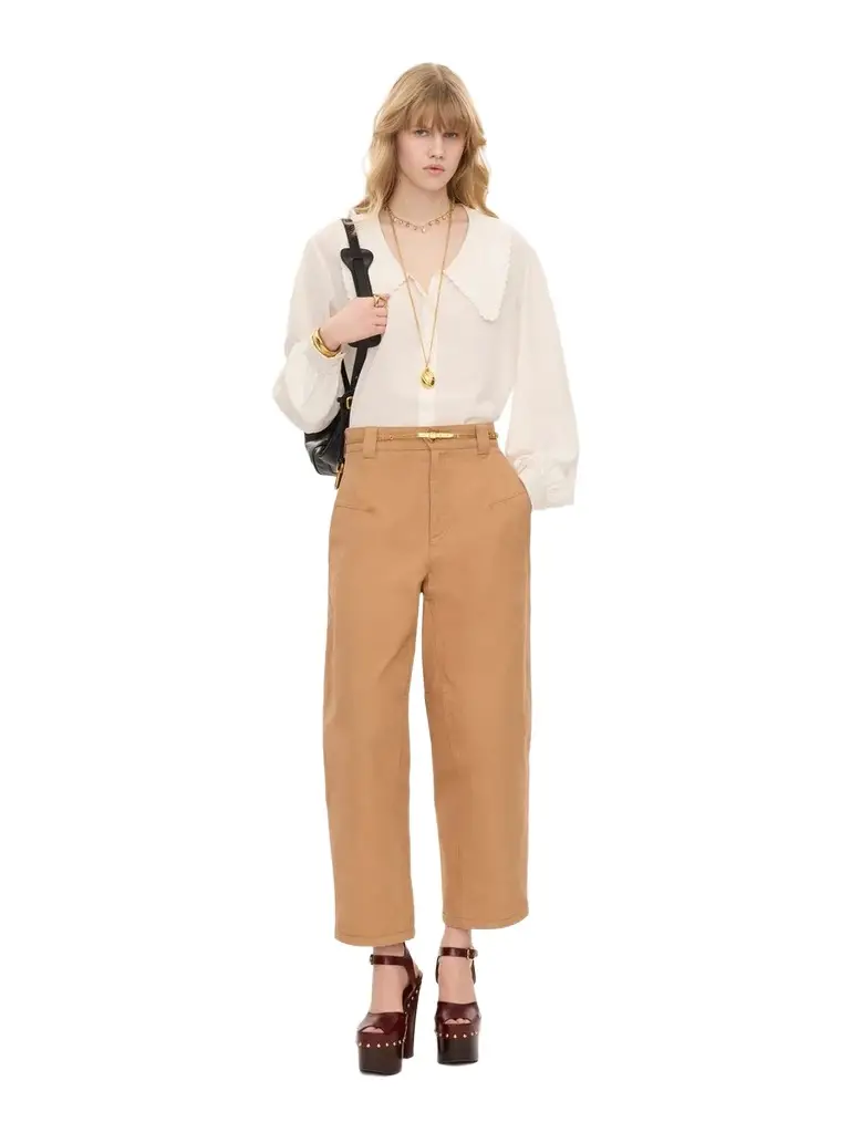 CHLOE ACCESSORIES Puff-sleeve blouse in crêpe de chine