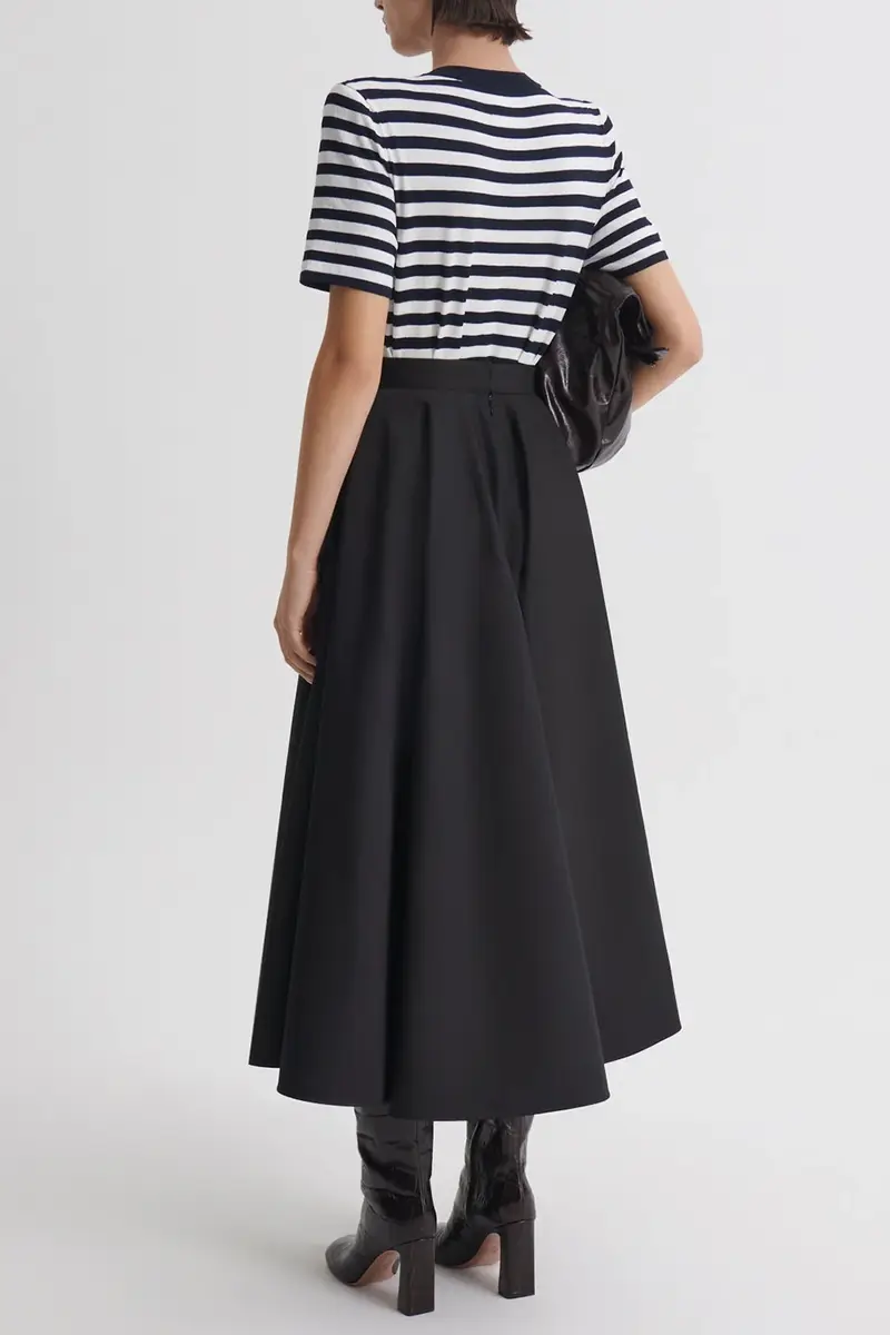 Scanlan Theodore Crepe Striped T-Shirt - Navy | Thumbnail 5 Scanlan Theodore Crepe Striped T-Shirt - Navy | Thumbnail 5